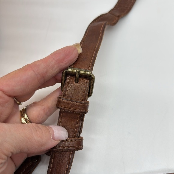 Beautiful Brown Leather Woven Crossbody Bag Made In India BRN7553C - Picture 5 of 14